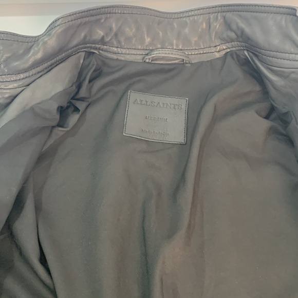 Men’s All Saints Astoria buttery soft lamb leather jacket size medium - Picture 8 of 16
